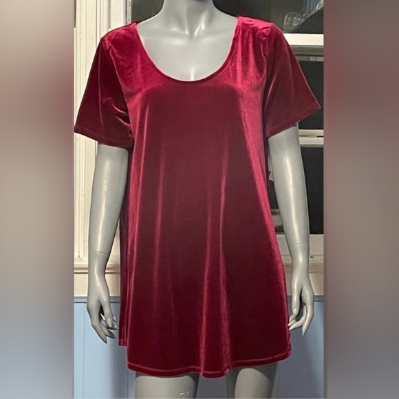 NWT Agnes & Dora Red Tunic XXL Top Plus Size Velvet Special Occasion Flowy - Picture 1 of 5